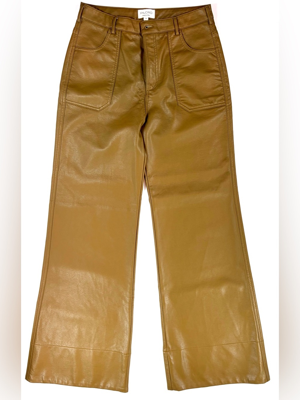 Pilcro Rylan Faux Leather High Rise Flare Pants Brown Size 29 Anthropologie